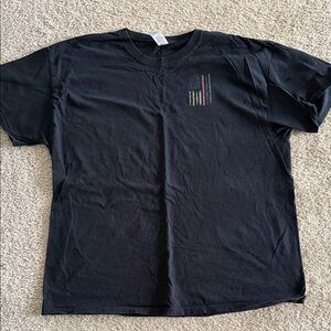 Gildan Black Short Sleeve Tee with Flag Design